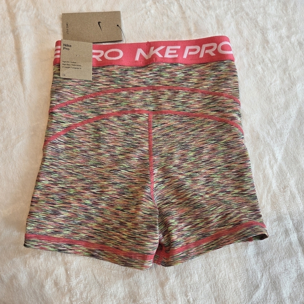 Nike Pro Women's High Rise 3" Training Shorts - HJ6348-629 - XS New Yoga Running - Picture 6 of 10
